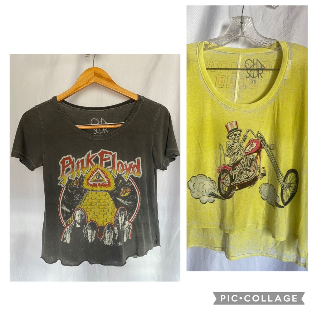 Grateful Dead & Pink Floyd T-Shirts- Chaser Brand Distressed Band Tees Rare